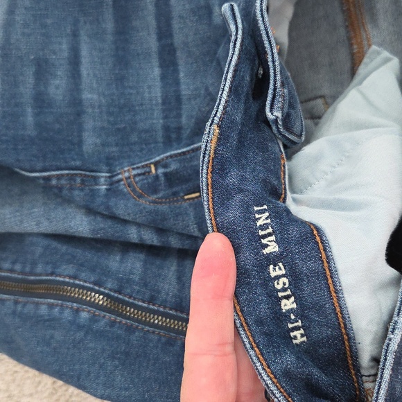 American Eagle Outfitters Blue Denim Stretch High Rise Skirt - Picture 4 of 7